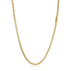 ITAGLEM STEEL GOLD-IP SQUARE BOX CHAIN SYN10