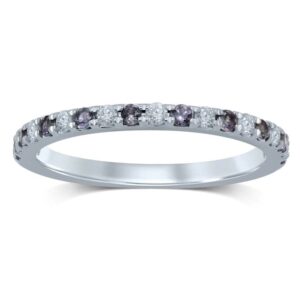 WHITE GOLD ALEXANDRITE & DIAMOND BAND M4778