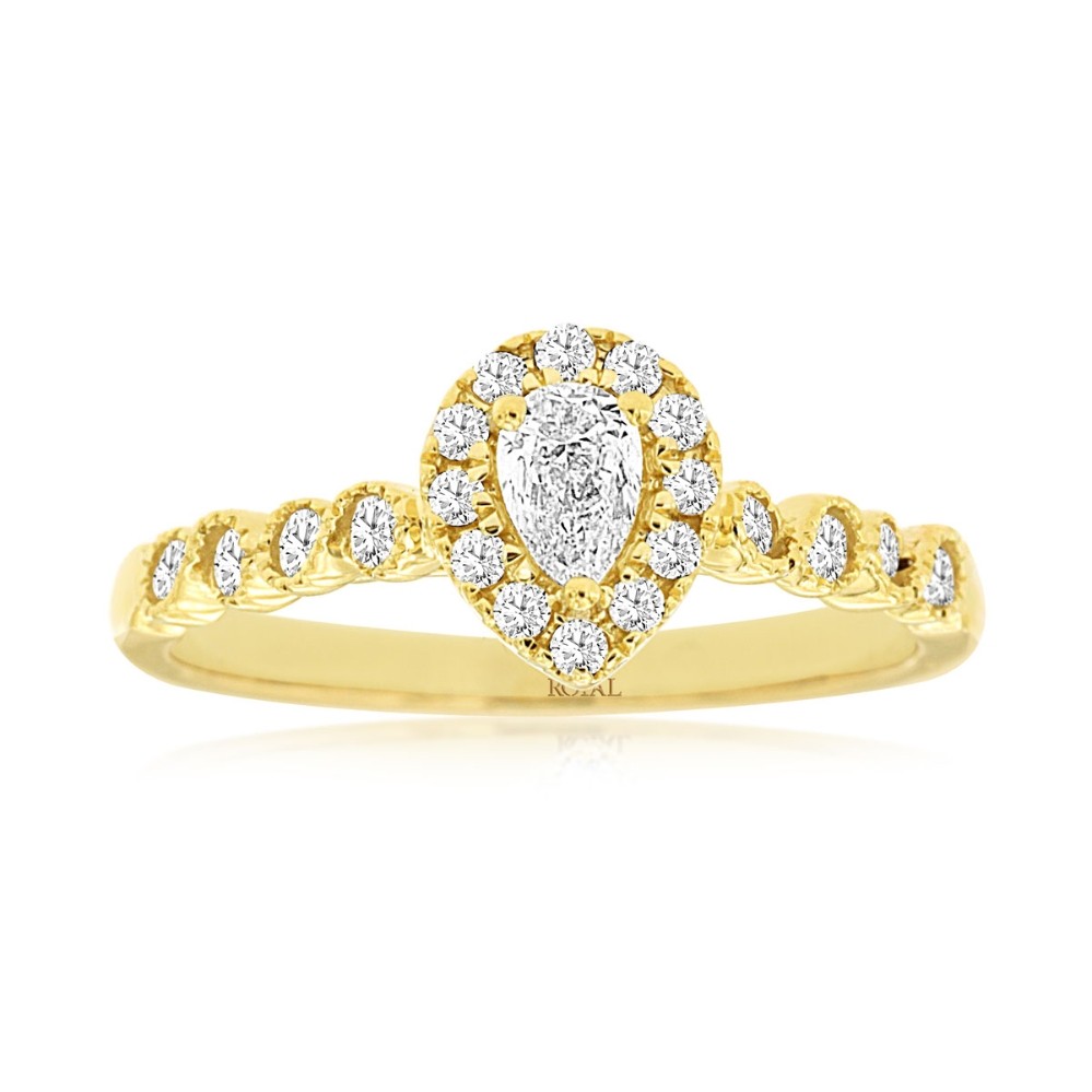 YELLOW GOLD DIAMOND ENGAGEMENT RING C9085D