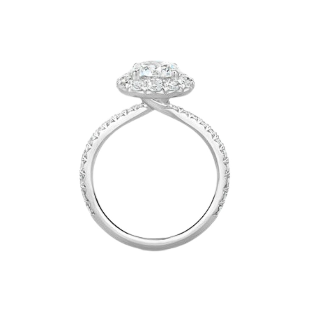 HEARTS ON FIRE PLATINUM VELA HALO RING UU2641PTIV20306500