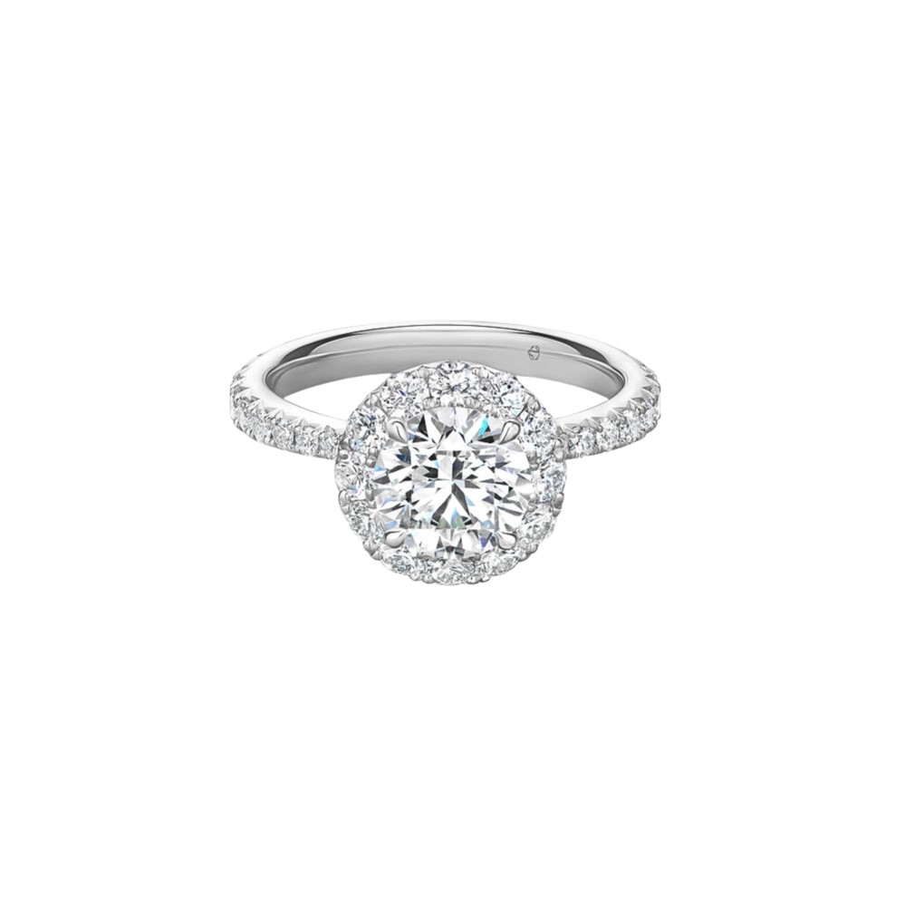 HEARTS ON FIRE PLATINUM VELA HALO RING UU2641PTIV20306500