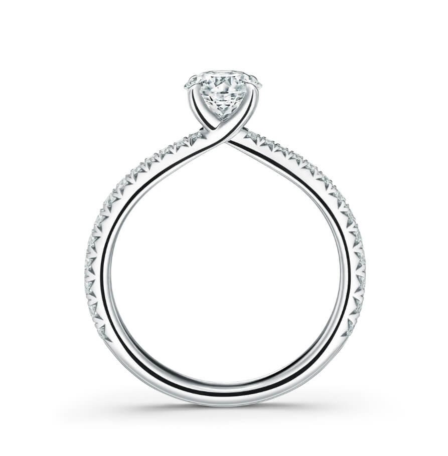 HEARTS ON FIRE VELA SOLITAIRE RING WITH DIAMOND BAND UU2640PTIV21006500