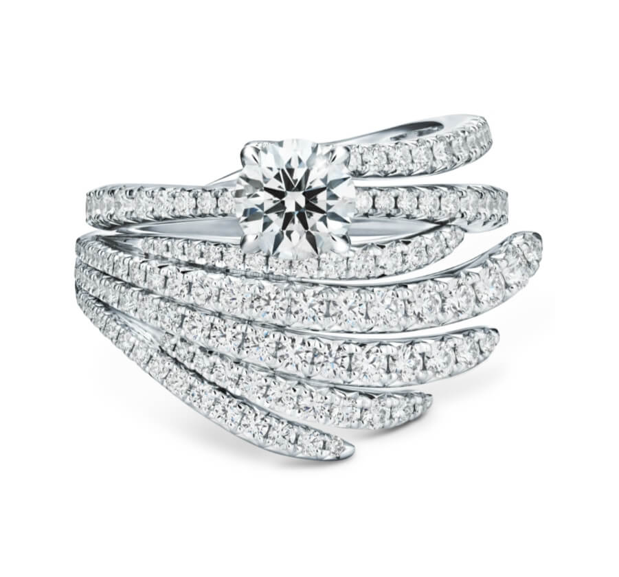 HEARTS ON FIRE VELA SOLITAIRE RING WITH DIAMOND BAND UU2640PTIV21006500