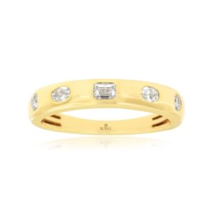 YELLOW GOLD DIAMOND WEDDING BAND H2855D