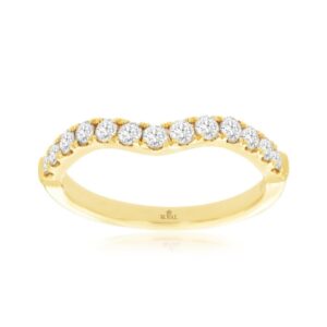 YELLOW GOLD DIAMOND CONTOUR WEDDING BAND H1504D
