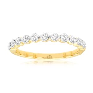 YELLOW GOLD DIAMOND WEDDING BAND H1335D