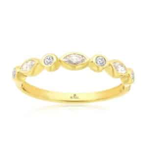 YELLOW GOLD DIAMOND WEDDING BAND H4116D