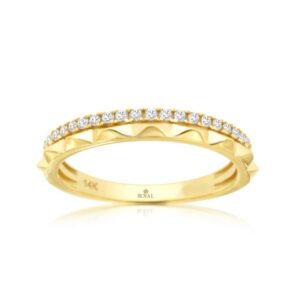 YELLOW GOLD DIAMOND WEDDING BAND H3988D