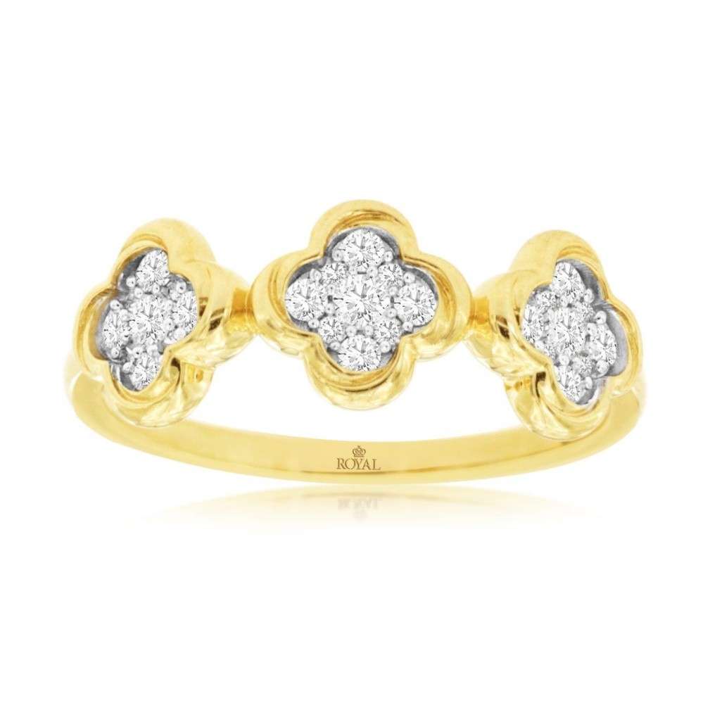 YELLOW GOLD DIAMOND RING H2285D