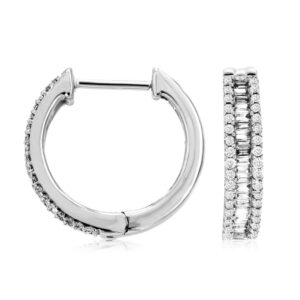 WHITE GOLD DIAMOND HOOP EARRINGS WH1160D