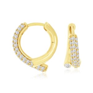 YELLOW GOLD DIAMOND EARRINGS H2970D