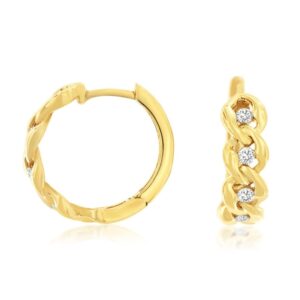 YELLOW GOLD DIAMOND EARRINGS H3865D
