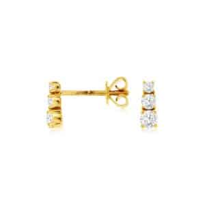 YELLOW GOLD DIAMOND EARRINGS H1019D