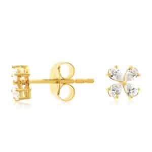 YELLOW GOLD DIAMOND EARRINGS H4119D