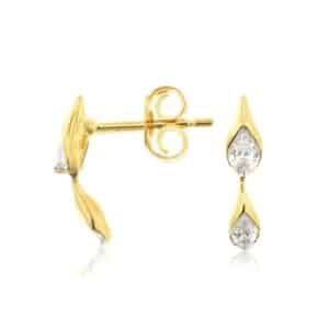 YELLOW GOLD DIAMOND EARRINGS H4006D