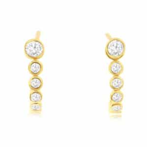 YELLOW GOLD DIAMOND EARRINGS H4156D