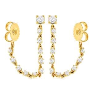 YELLOW GOLD DIAMOND EARRINGS H2055D