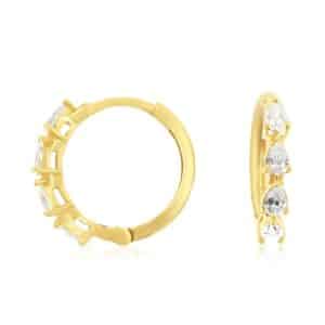 YELLOW GOLD DIAMOND EARRINGS H4129D