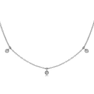 WHITE GOLD 7 STATION DIAMOND NECKLACE WC8192D