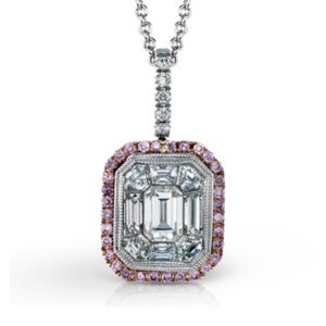 SIMON G. WHITE & ROSE GOLD DIAMOND PENDANT IN 18K TP188