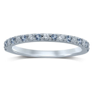WHITE GOLD AQUAMARINE & DIAMOND BAND M4775