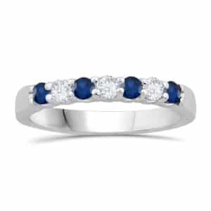 WHITE GOLD SAPPHIRE & DIAMOND BAND M5461