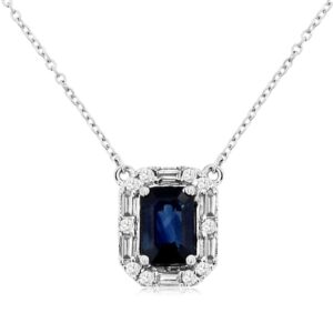 WHITE GOLD SAPPHIRE & DIAMOND NECKLACE WH1308S