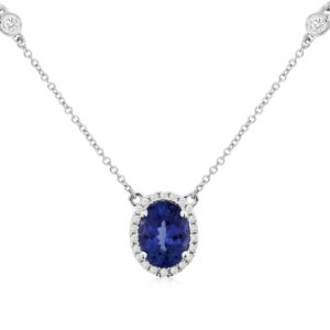 WHITE GOLD TANZANITE & DIAMOND NECKLACE WH1070Z