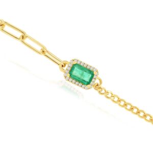 YELLOW GOLD EMERALD & DIAMOND BRACELET H2718EM