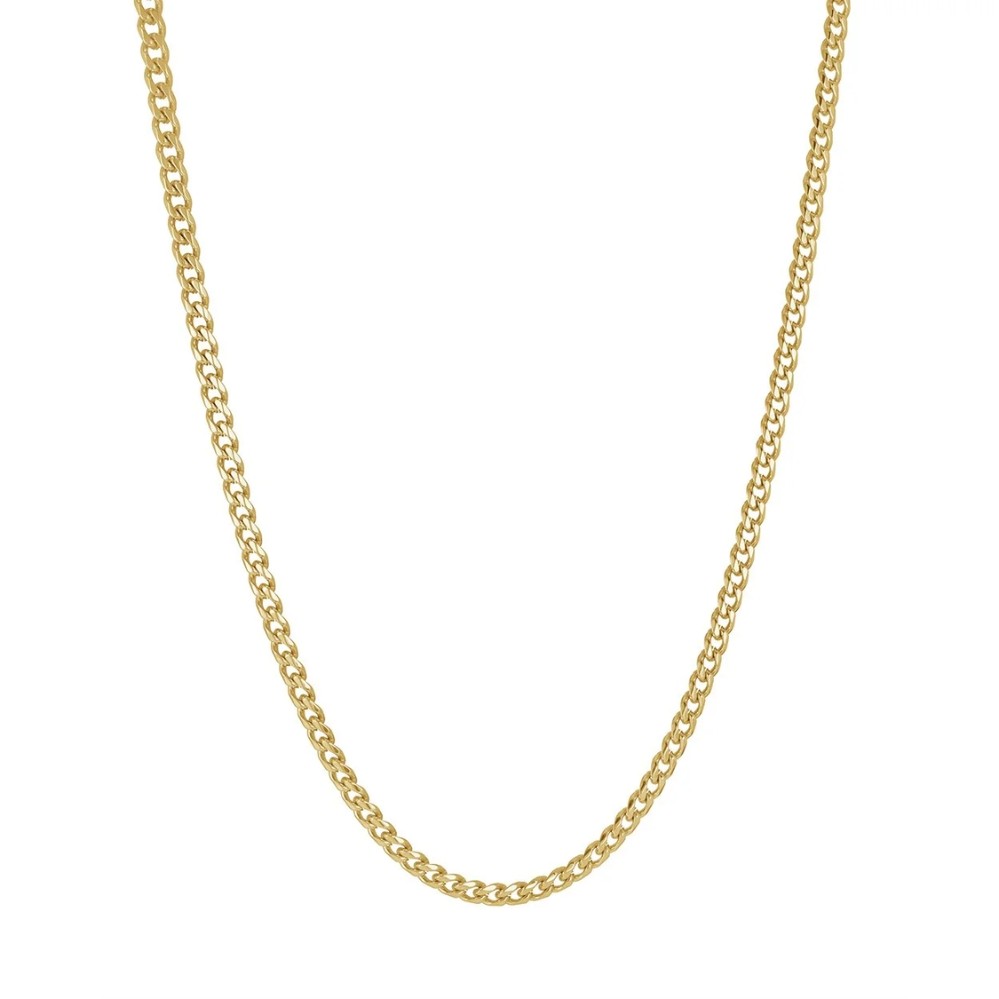 ITALGEM STEEL GOLD IP POLISHED CURB CHAIN SYN22-22
