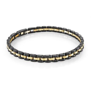 ITALGEM STEEL GOLD-IP RX LINK BRACELET SMB793