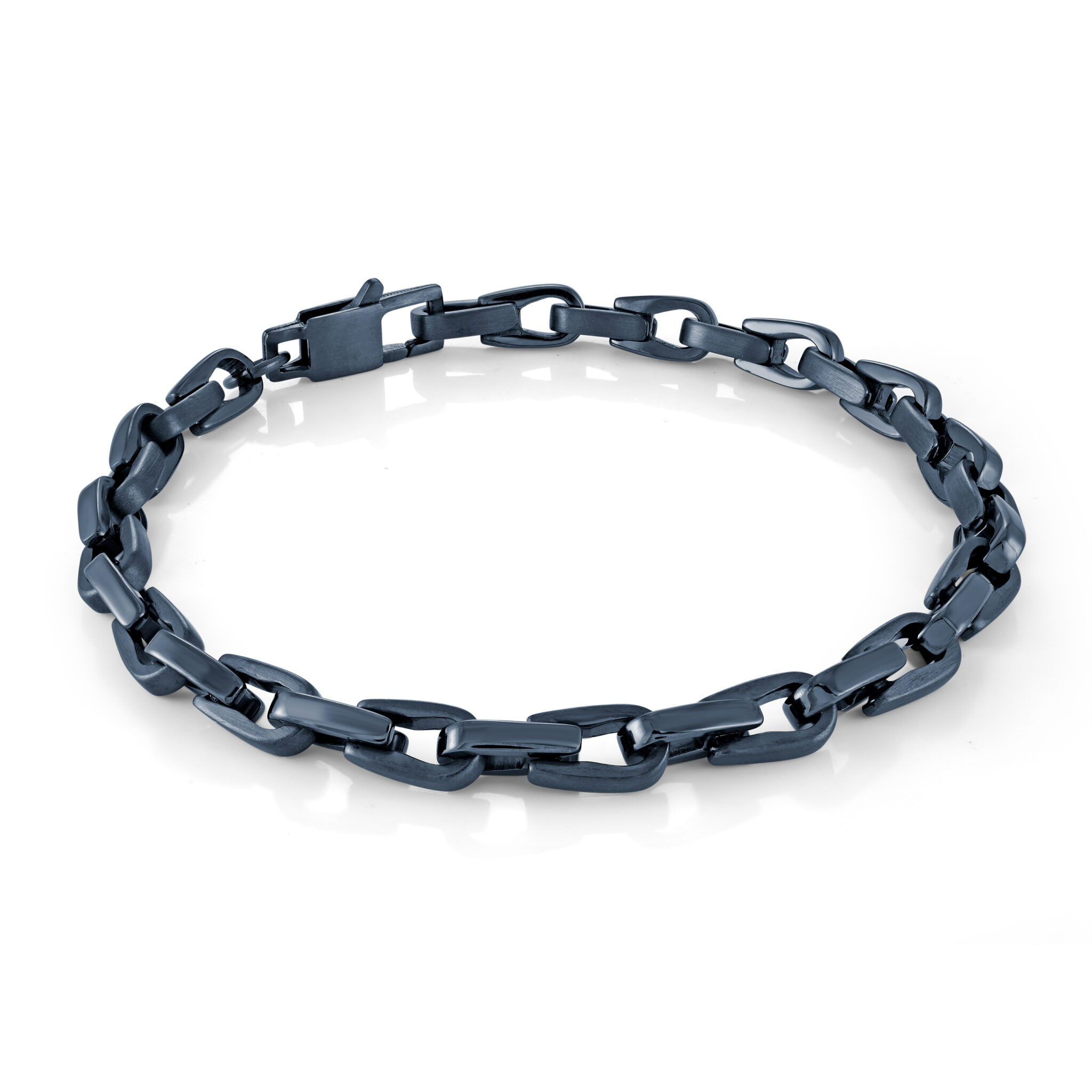 ITALGEM STEEL BLUE-IP MATTE LINK BRACELET SMB715-8.5