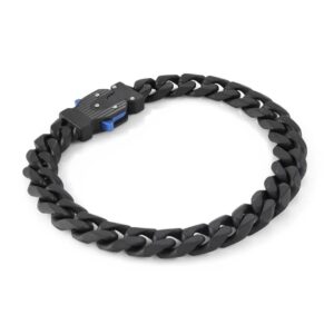 ITALGEM STEEL BLACK-IP SANDBLAST CURB BRACELET SMB790-8