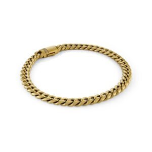 ITALGEM STEEL GOLD-IP WHITE CZ CLASP BRACELET SMB768-GO-8