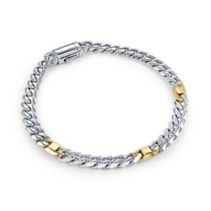 ITALGEM STEEL GOLD-IP CURB BRACELET SMB856-8.5