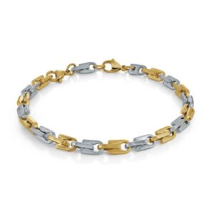 ITALGEM STEEL GOLD-IP ZIPPER LINK BRACELET SMB812-WY