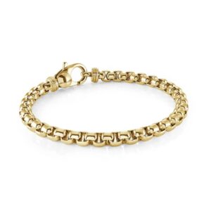 ITALGEM STEEL GOLD-IP BOX LINK BRACELET SMB810-GO-8