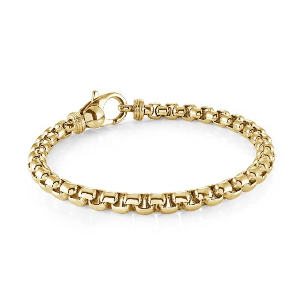 ITALGEM STEEL GOLD-IP BOX LINK BRACELET SMB810-GO-8