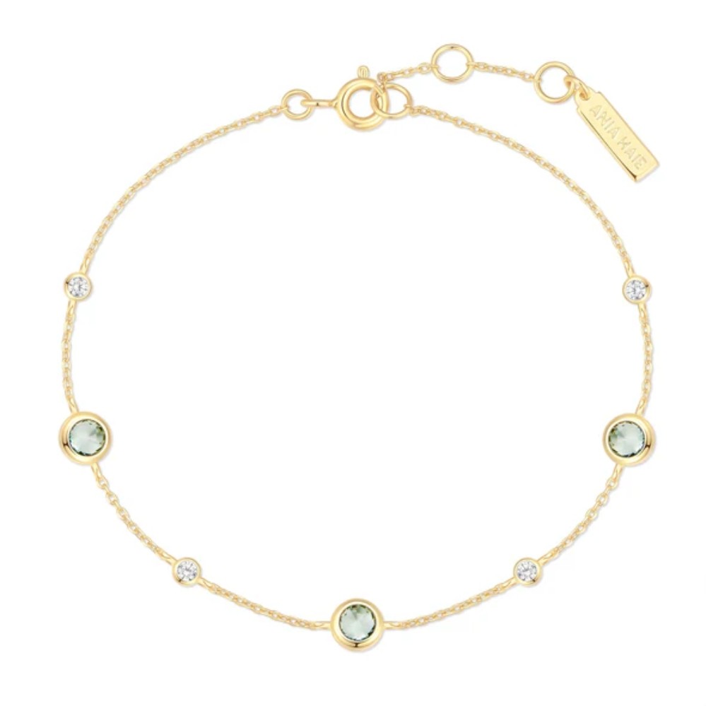 ANIA HAIE GOLD MINT GREEN STATION BRACELET B073-06G