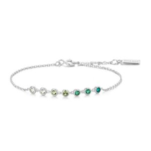 ANIA HAIE SILVER GREEN STATION BRACELET B073-04H