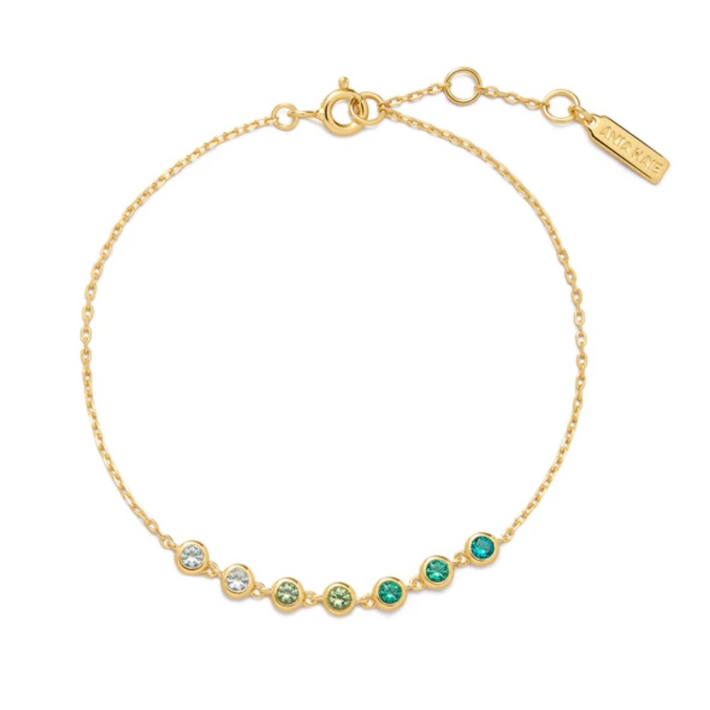 ANIA HAIE GOLD GREEN STATION BRACELET B073-04G