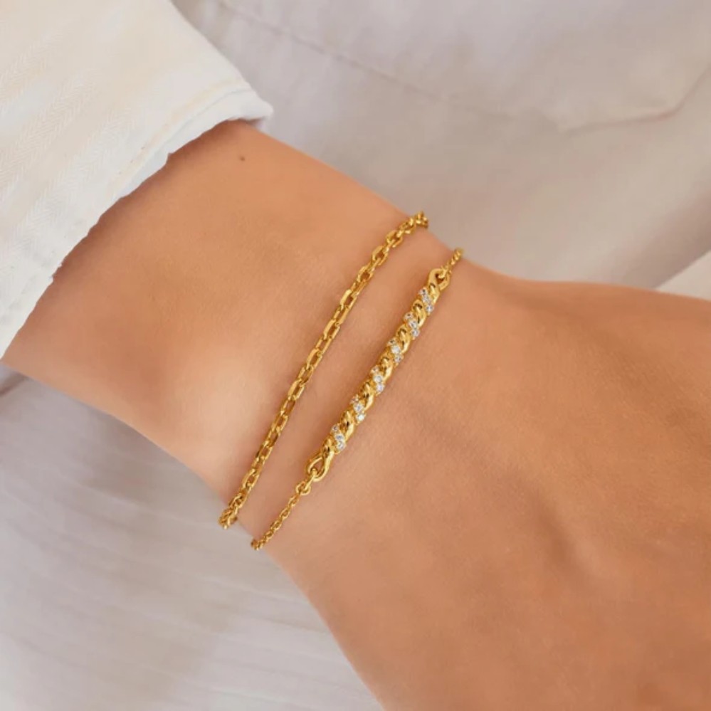 ANIA HAIE GOLD TWISTED BAR BRACELET B072-02G