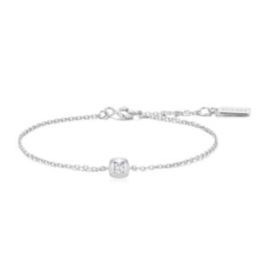 ANIA HAIE SILVER MODERN BEZEL-SET SOLITAIRE BRACELET B072-01H