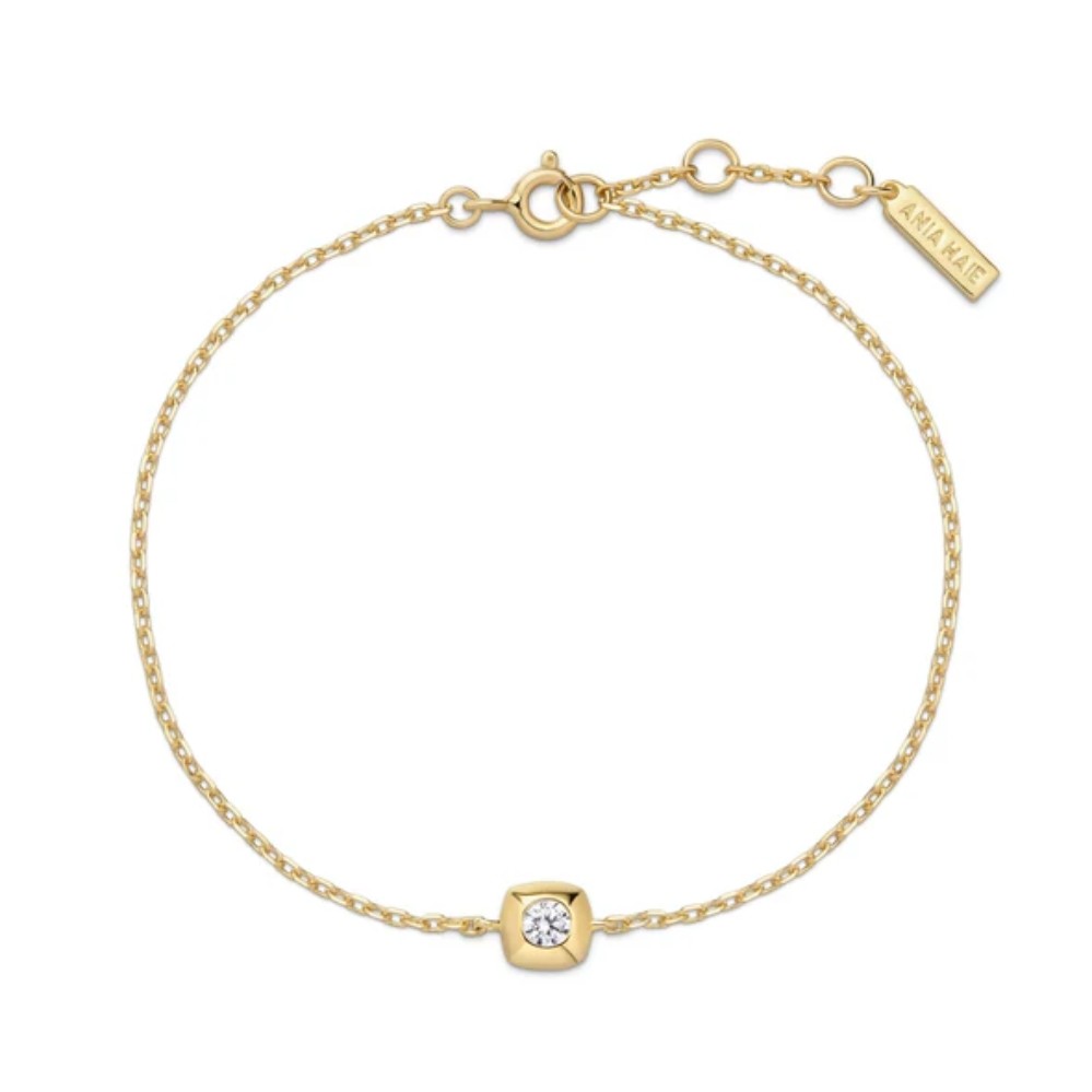 ANIA HAIE GOLD MODERN BEZEL-SET SOLITAIRE BRACELET B072-01G