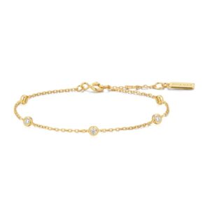 ANIA HAIE GOLD CLASSIC BEZEL-SET STATION BRACELET B074-02G