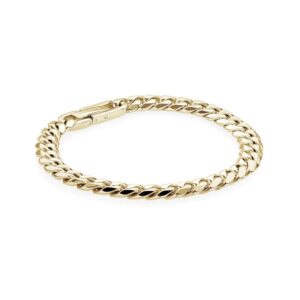 ITALGEM STEEL GOLD-IP POLISHED CURB LINK BRACELET SMB469-8