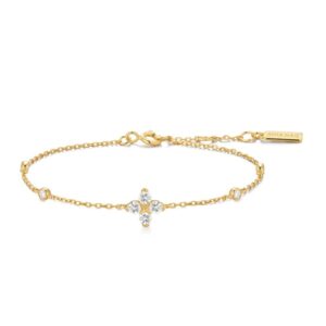 ANIA HAIE GOLD SPARKLING LUCKY CLOVER BRACELET B074-04G