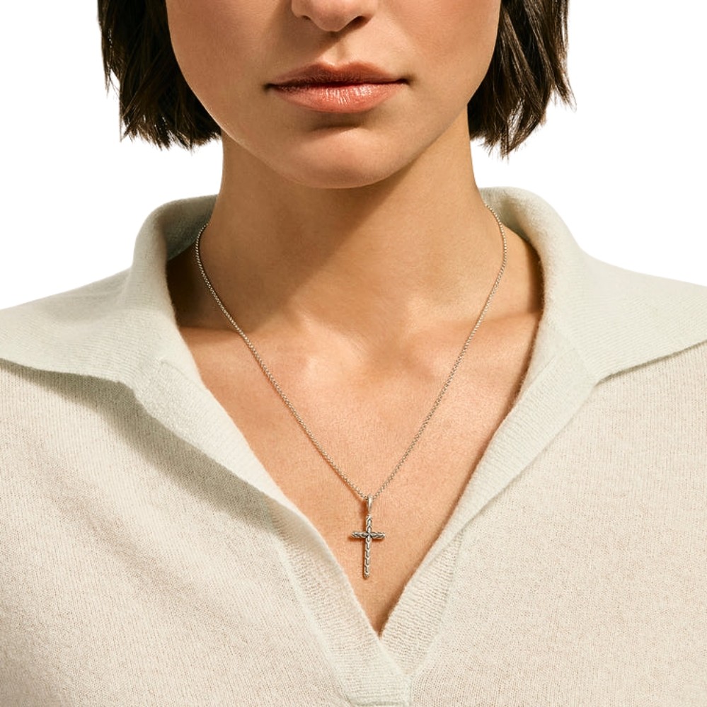 JOHN HARDY ESSENTIAL CROSS NECKLACE NB989377X16-18
