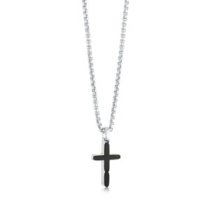 ITALGEM STEEL BLACK IP POLISHED-CROSS SC260