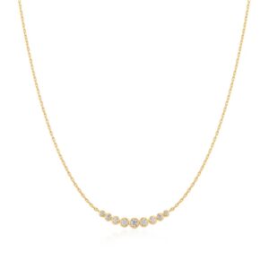 ANIA HAIE GOLD GRADUATED BEZEL-SET NECKLACE N075-08G